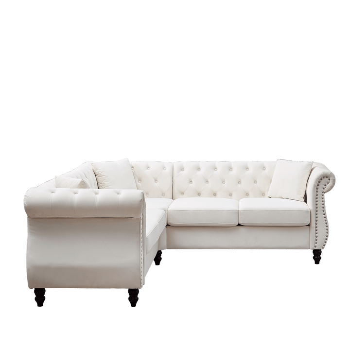83.5-Inch Oversized Corner Sofa, L-Shaped Sectional Couch, 5-Seater Corner Sofas with 3 Pillows for Living Room, Bedroom, Apartment, Office