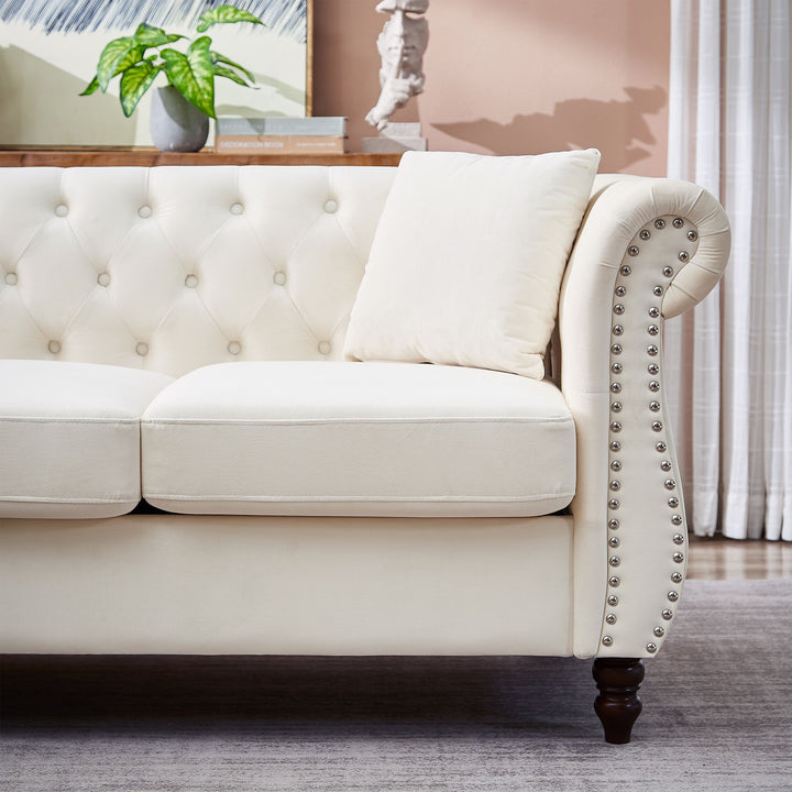 83.5-Inch Oversized Corner Sofa, L-Shaped Sectional Couch, 5-Seater Corner Sofas with 3 Pillows for Living Room, Bedroom, Apartment, Office