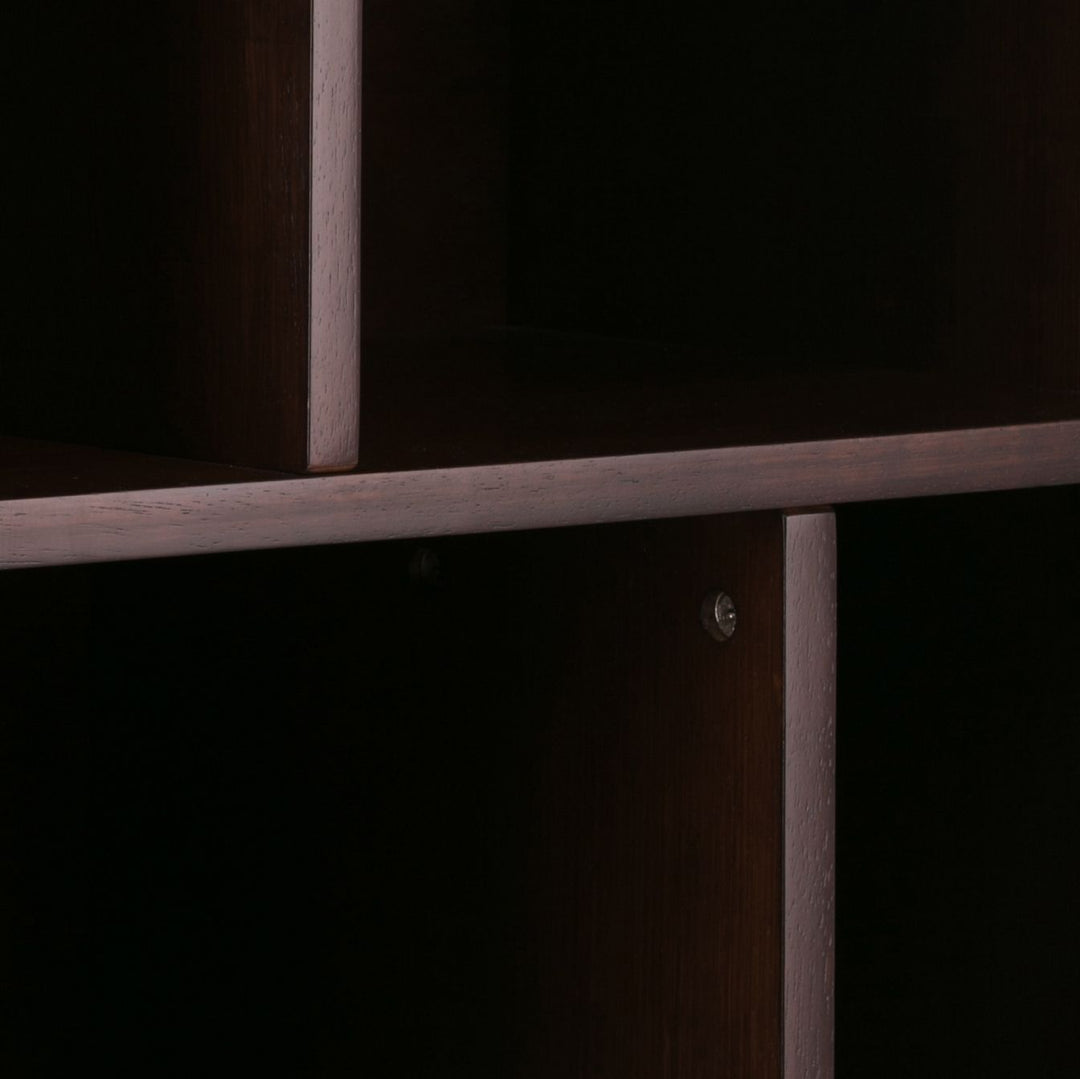 Draper - Mid Century Wide Bookcase and Storage Unit - Medium Auburn Brown