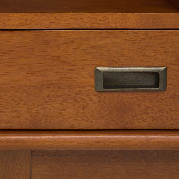 Draper - Mid Century Wide Bookcase and Storage Unit - Teak Brown