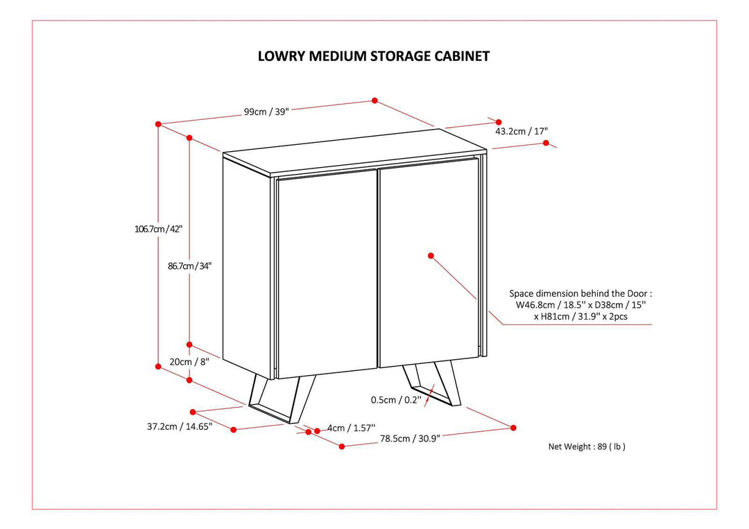 Lowry - Medium Storage Cabinet - Distressed Golden Wheat