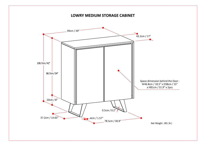 Lowry - Medium Storage Cabinet - Distressed Golden Wheat