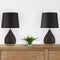 2-Tone Ceramic Table Lamp Set of 2