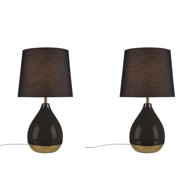 2-Tone Ceramic Table Lamp Set of 2