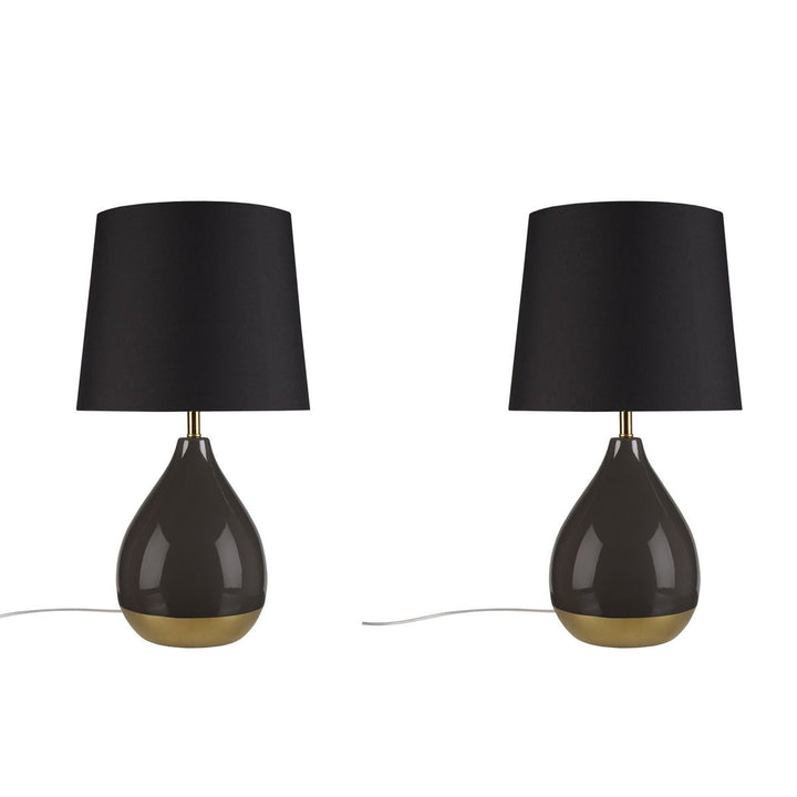 2-Tone Ceramic Table Lamp Set of 2