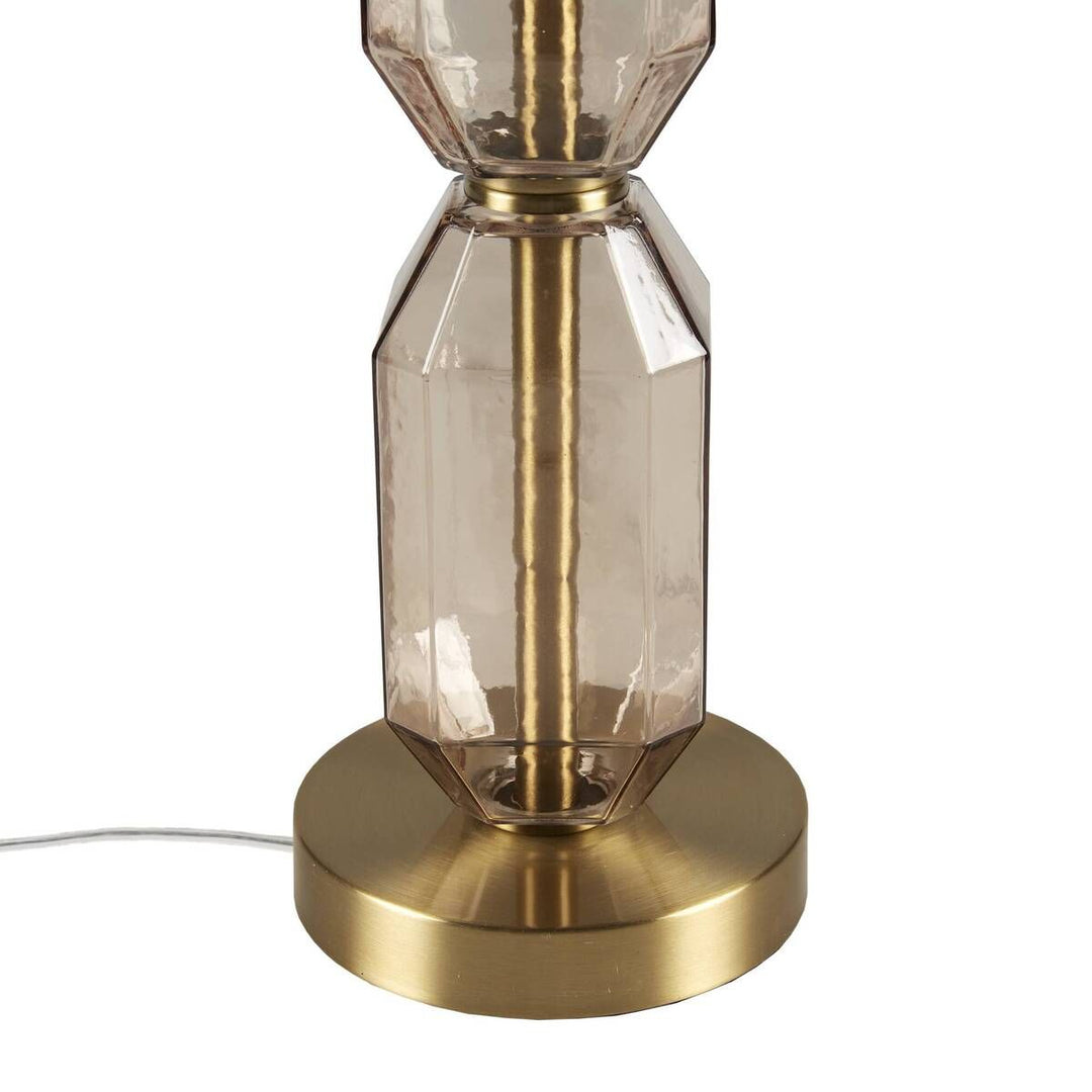 Faceted Brown Glass Table Lamp