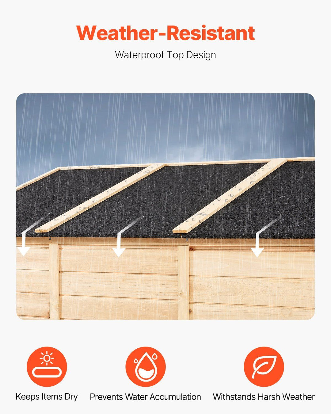 Outdoor Wooden Storage Shed Waterproof Garden Tool Shed with Lock 58x78 inch