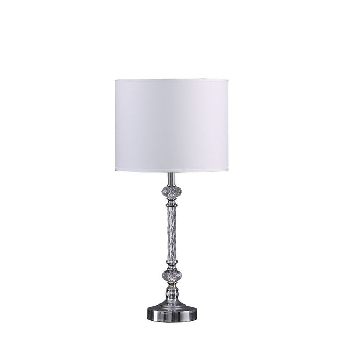 19.25" In Audrey Twisted Crystal Modern Silver Table Lamp