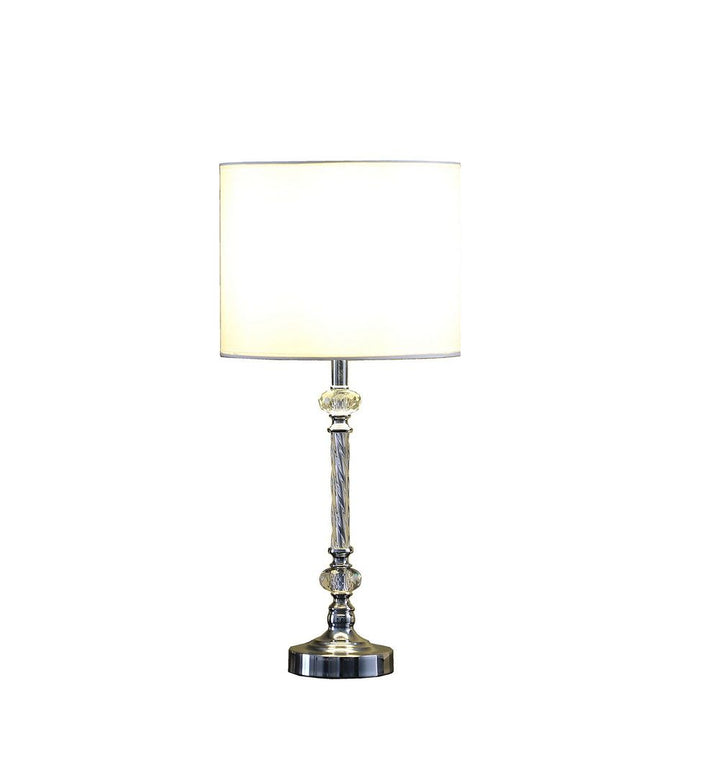 19.25" In Audrey Twisted Crystal Modern Silver Table Lamp