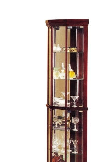 Huxley Cherry Finish Curio Cabinet (Corner)