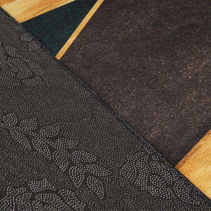 5' x 7' Green&Black&Gold Modern Geometirc Rectangle Indoor Area Rug Living Room&Bedroom