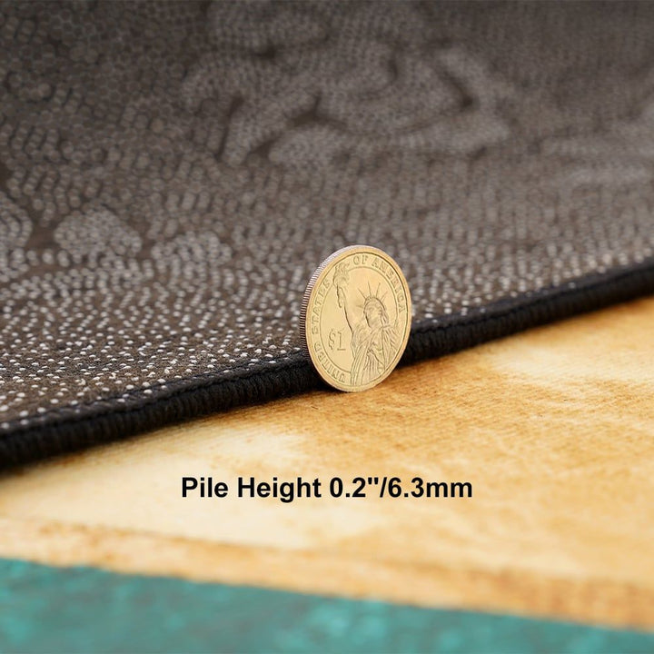 5' x 7' Green&Black&Gold Modern Geometirc Rectangle Indoor Area Rug Living Room&Bedroom