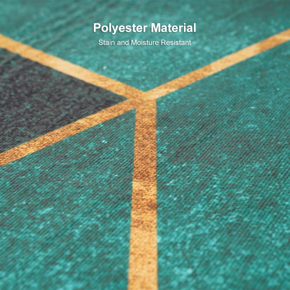 5' x 7' Green&Black&Gold Modern Geometirc Rectangle Indoor Area Rug Living Room&Bedroom