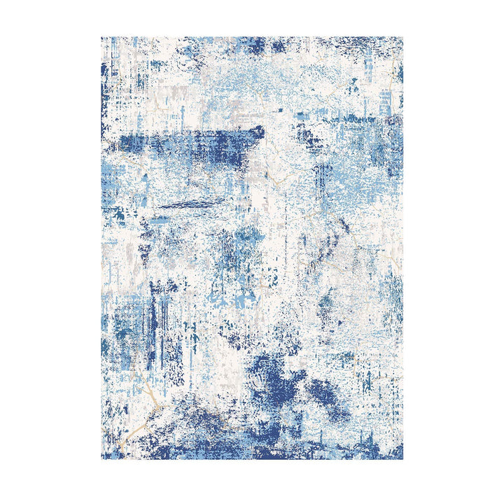 Large Area Rug 5 x 7 ft Anti-Skid and Tear-Resistant Floor Mat Modern Blue