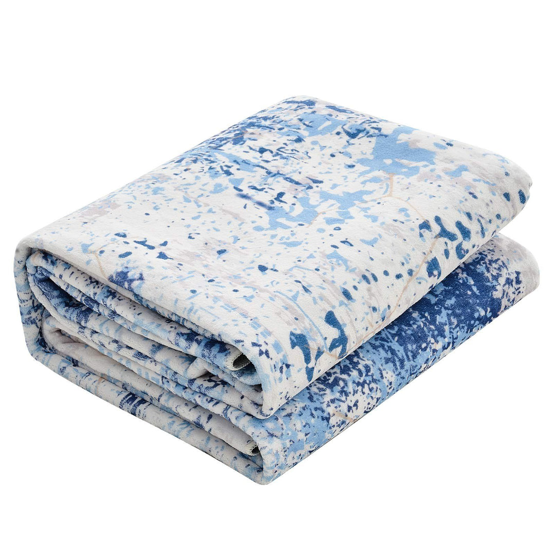 Large Area Rug 5 x 7 ft Anti-Skid and Tear-Resistant Floor Mat Modern Blue