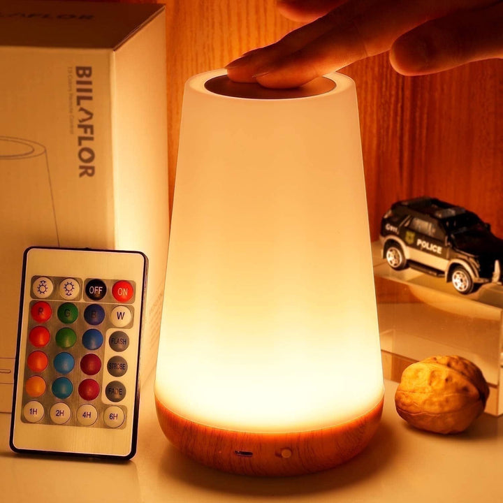 Dimmable Touch Lamp for Bedroom, Portable Table Bedside Desk Lamps, 5 Brightness and 13 RGB Colors, Suitable for Bedroom/Bathroom/Hallways/Living Room/Office