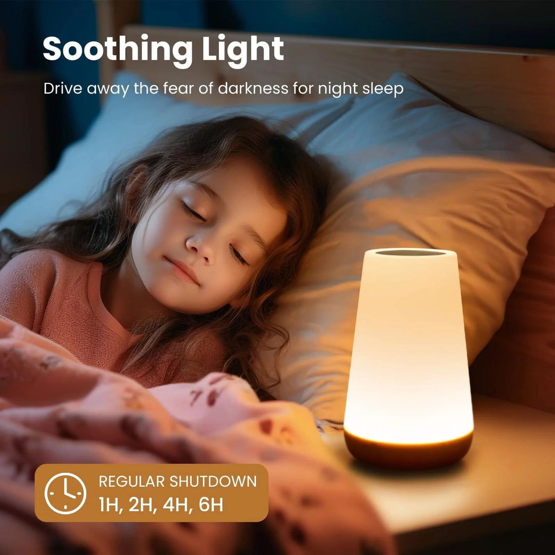 Dimmable Touch Lamp for Bedroom, Portable Table Bedside Desk Lamps, 5 Brightness and 13 RGB Colors, Suitable for Bedroom/Bathroom/Hallways/Living Room/Office