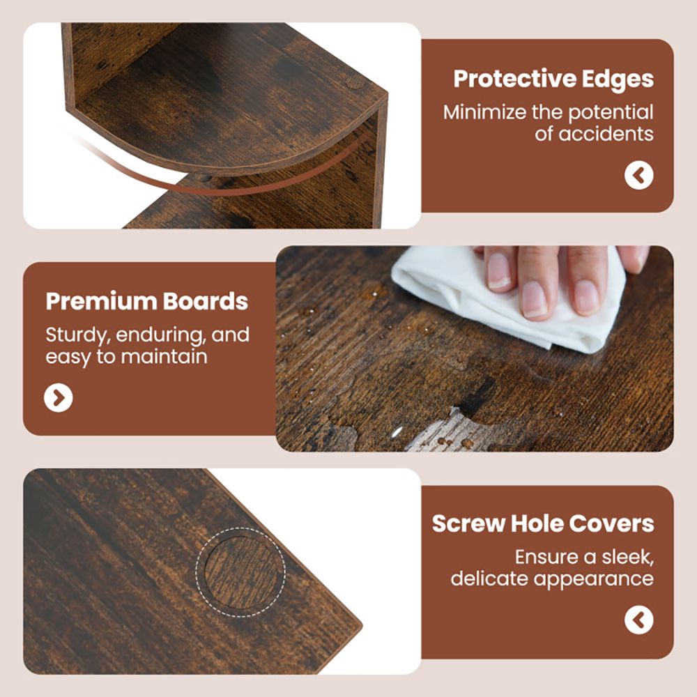 5-Tier Corner Shelf Floating Bookshelf Wall Mounted Storage Organizer