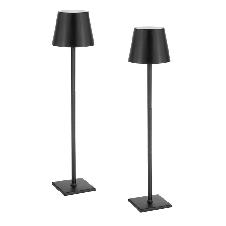 Cordless Table Lamp 2 PCS Rechargeable Battery Desk Lamp Adjustable Height Black