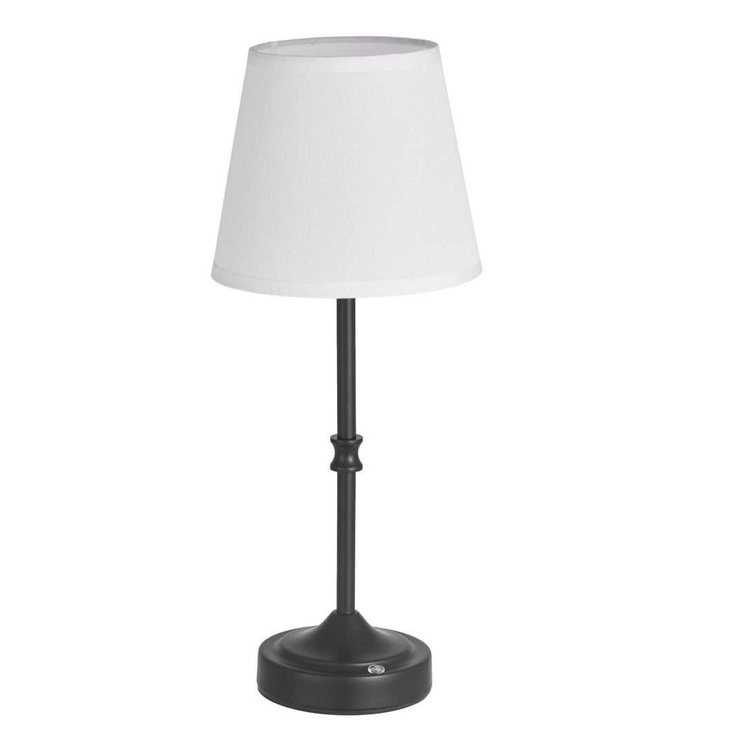 Cordless Table Lamp 2 Pack Rechargeable Battery Desk Lamp Fabric Shade Black
