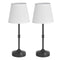 Cordless Table Lamp 2 Pack Rechargeable Battery Desk Lamp Fabric Shade Black