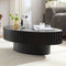 Modern Handcraft Drum Coffee Table Length 43.7 inch Ellipse Coffee Table for Living Room,Oval Small Coffee Table with Sturdy Pedestal