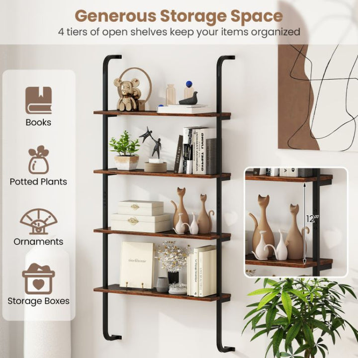 Industrial Style Shelving with Metal Frame for Living Room Kitchen