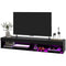Modern Wall Mounted TV Stand with Storage and LED Lights for TVs up to 75", Floating TV Shelf for Living Room, Black