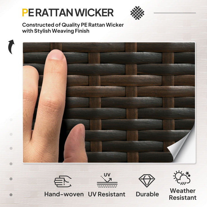 3 Pieces Patio Furniture Set with Cushions, Outdoor PE Rattan Wicker Conversation Corner Sofa Set with Glass Top Table and Adjustable Foot for Garden, Lawn, Cream White