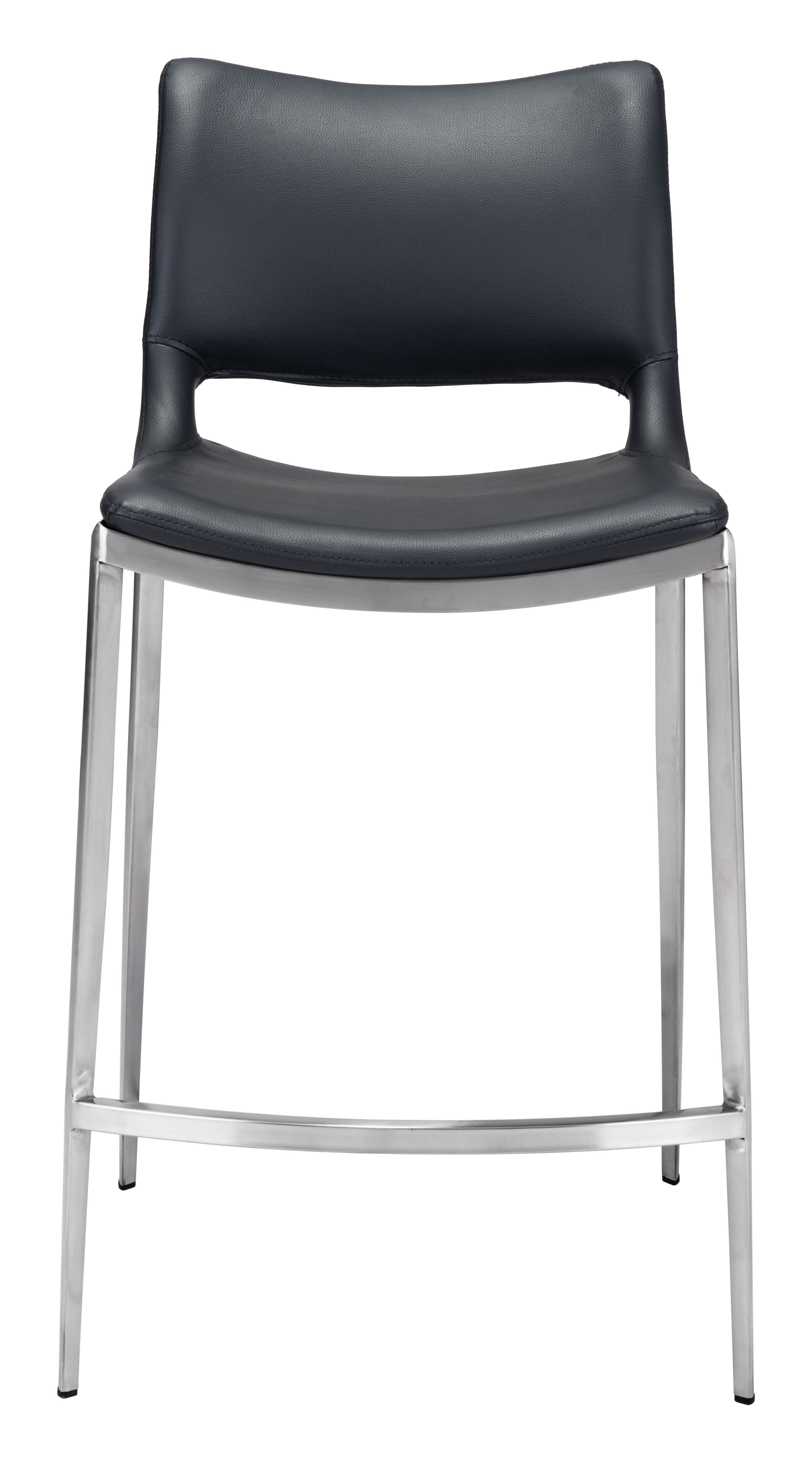 Ace Counter Stool Black & Silver