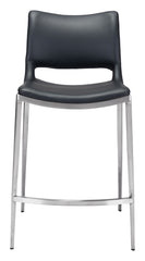 Ace Counter Stool Black & Silver