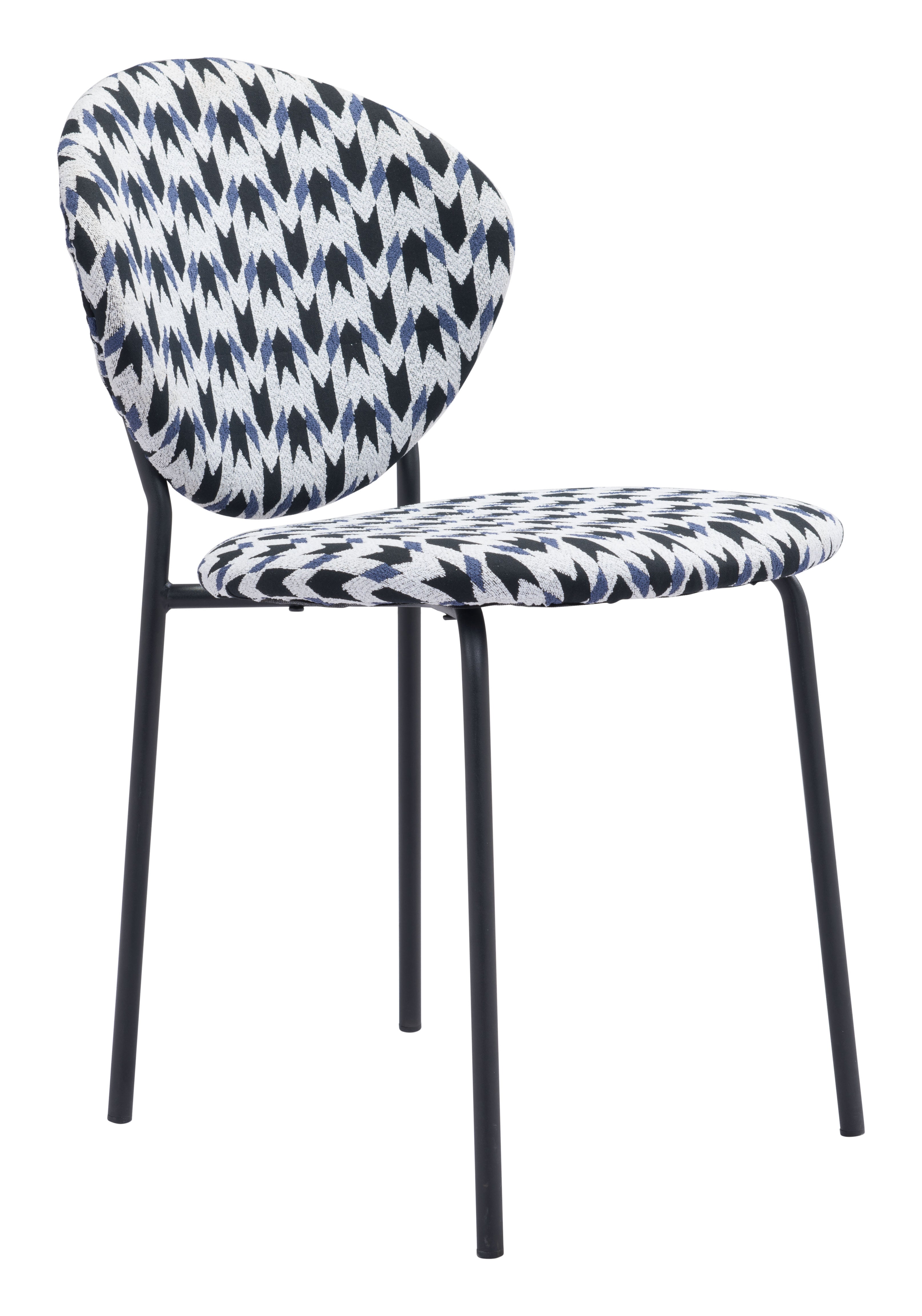 Clyde Dining Chair Geometric Print & Black