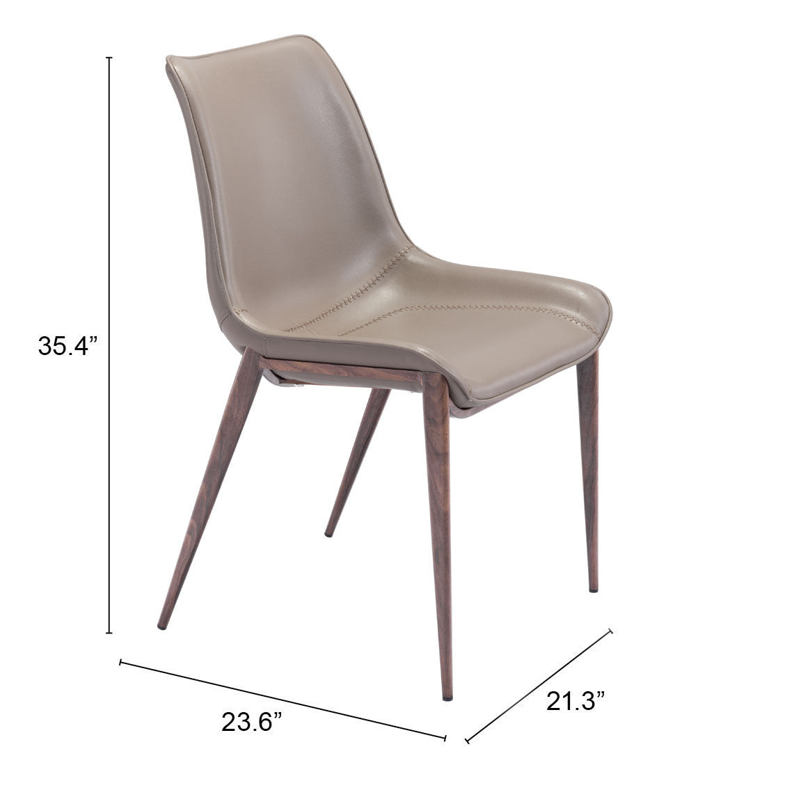 Magnus Dining Chair Brown & Walnut