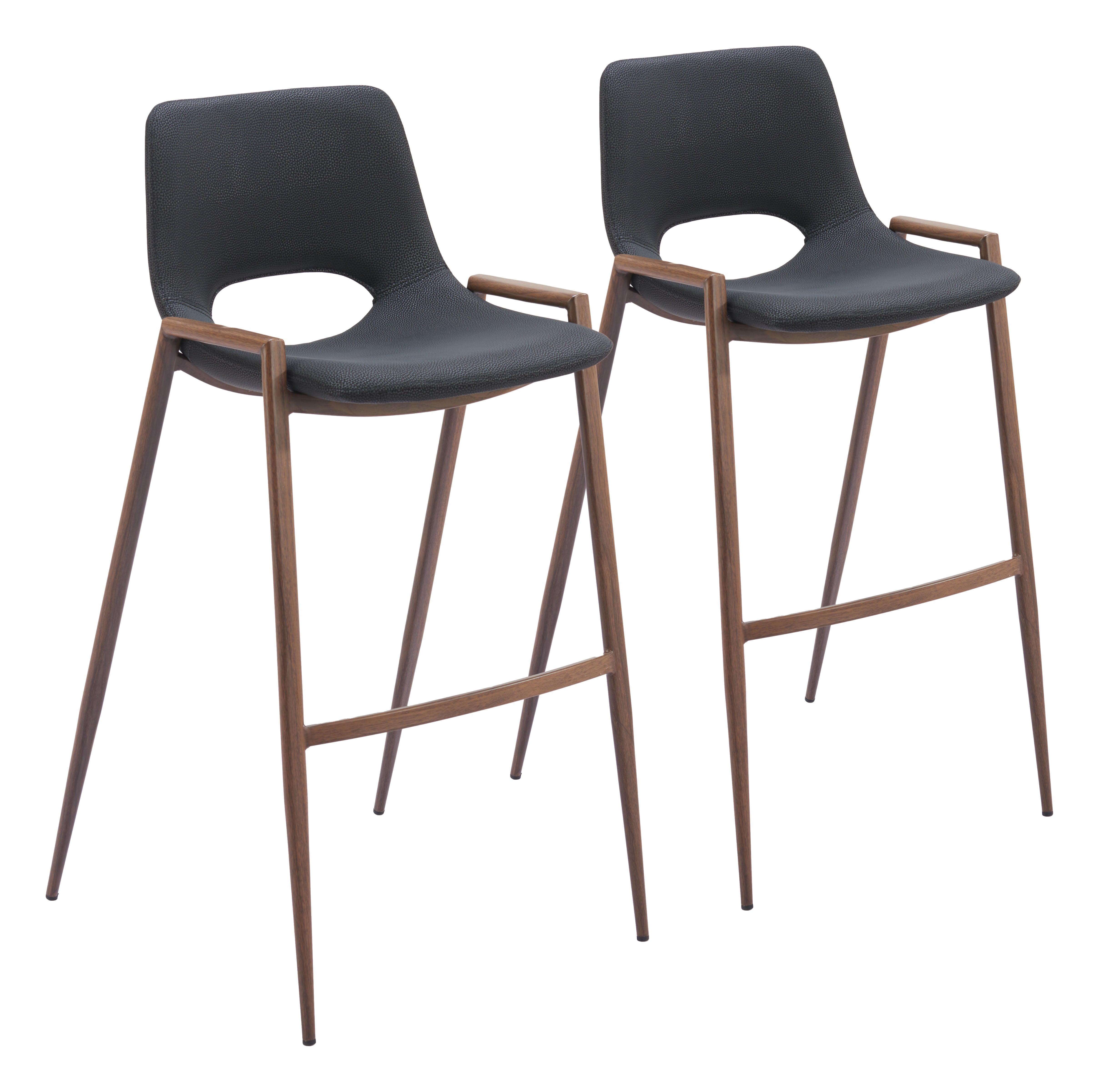 Desi Barstool Black & Walnut