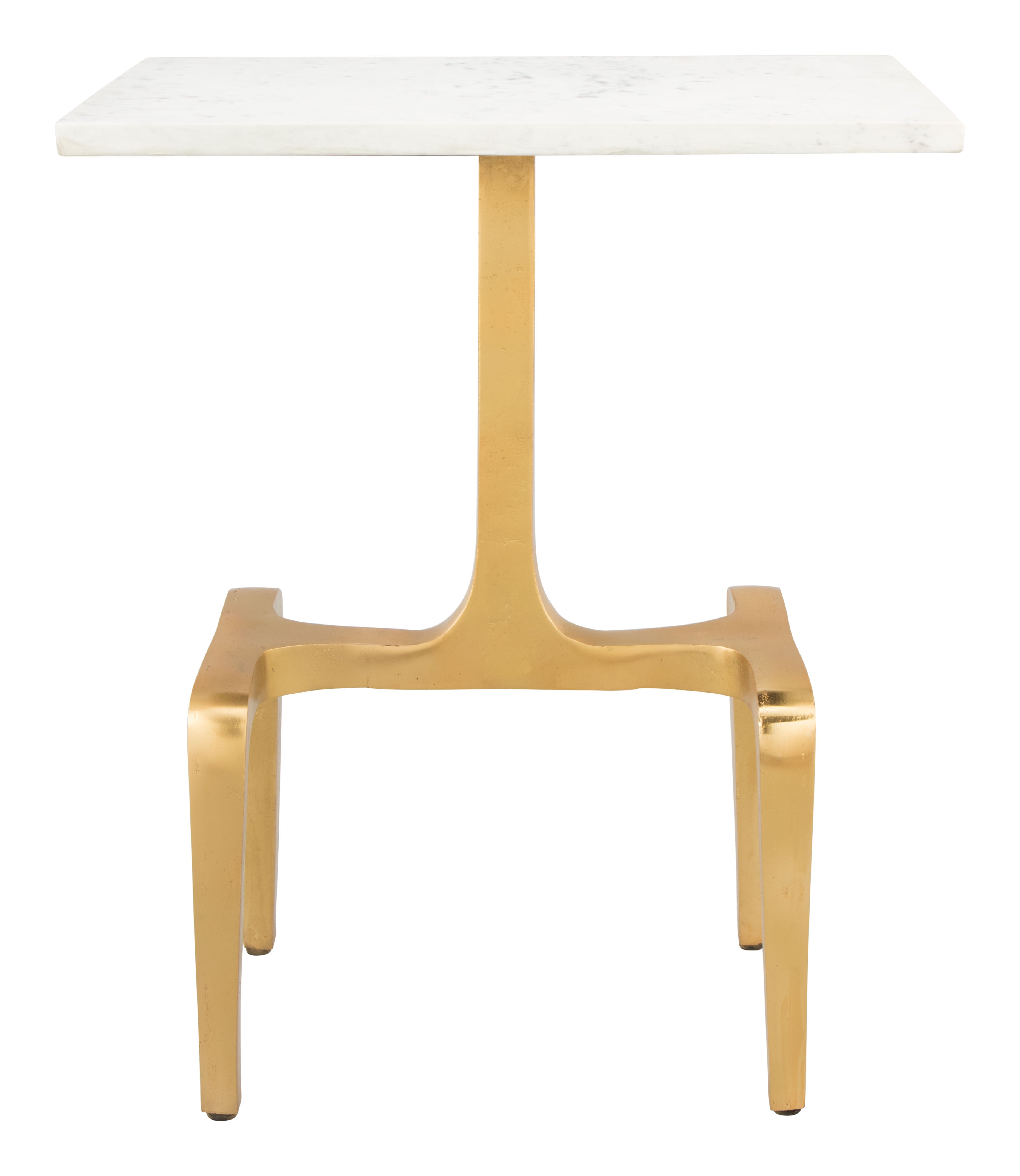 Clement Side Table White & Gold