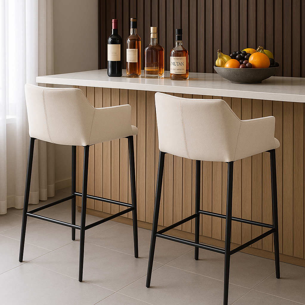 Andover Barstool: Contemporary Steel & Fabric Design