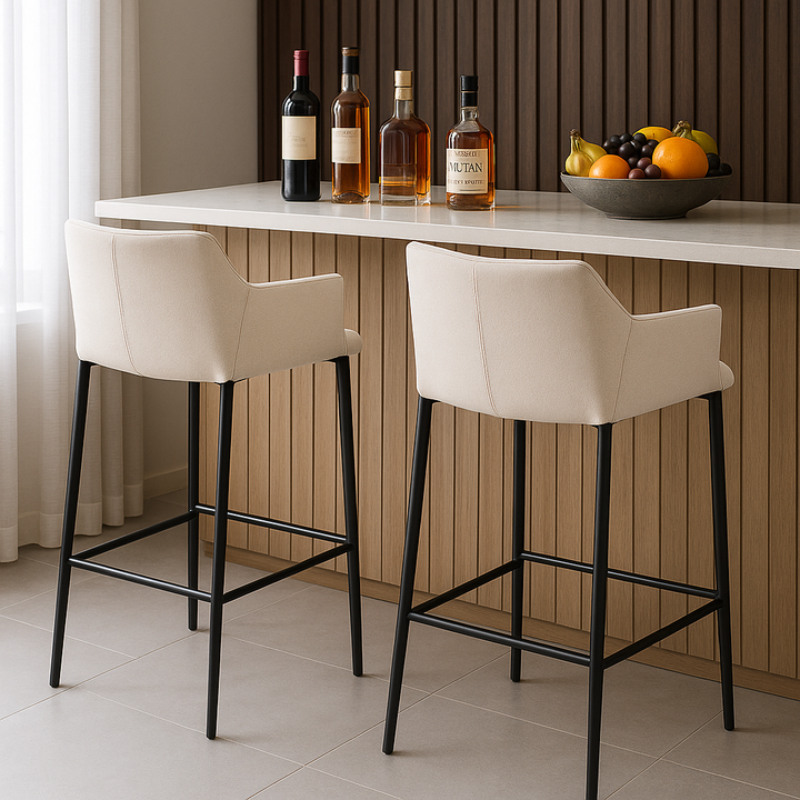 Andover Barstool: Contemporary Steel & Fabric Design