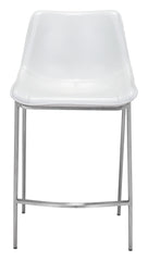 Magnus Counter Stool White & Silver