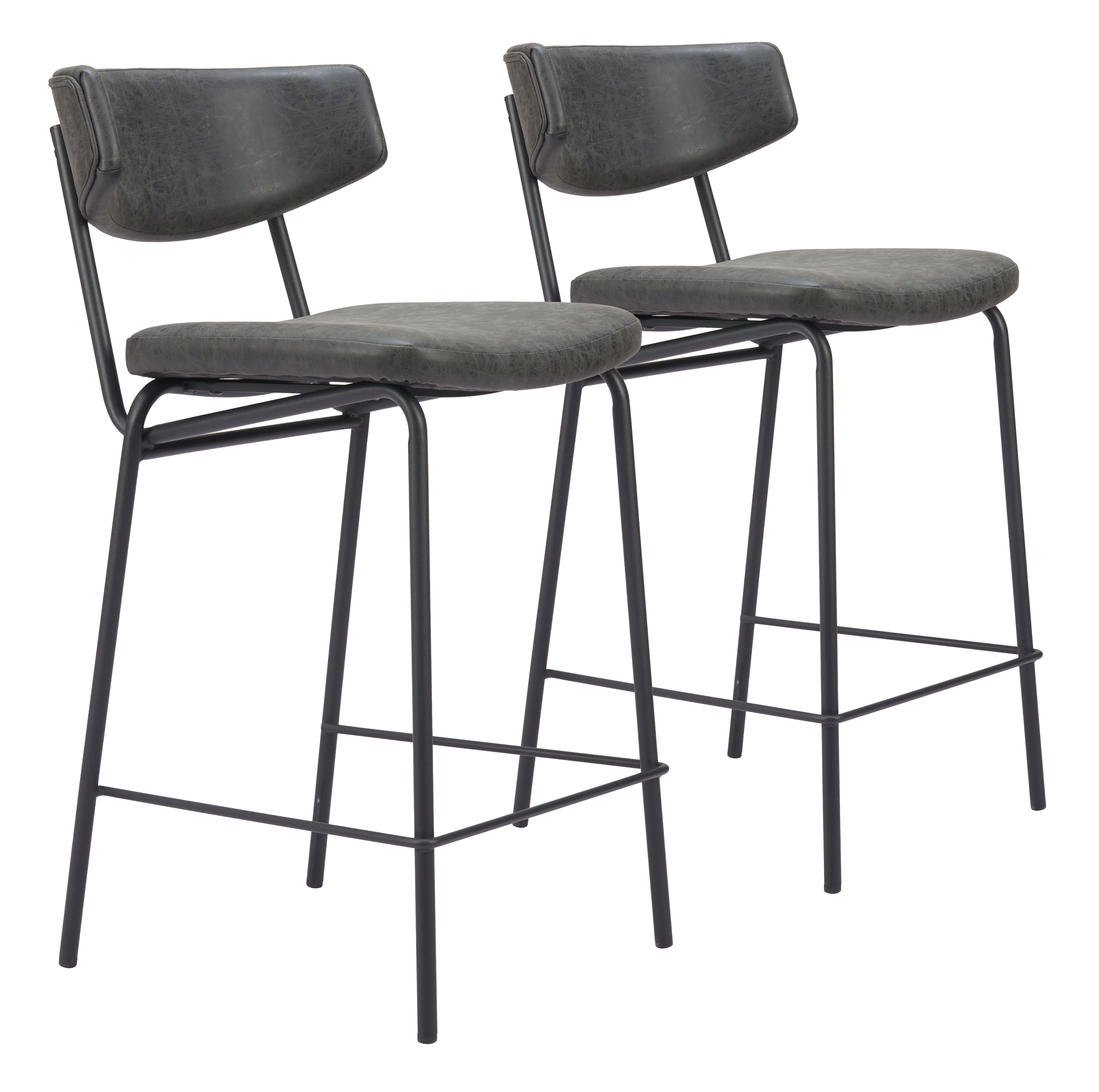 Charon Counter Stool (Set of 2) Vintage Black