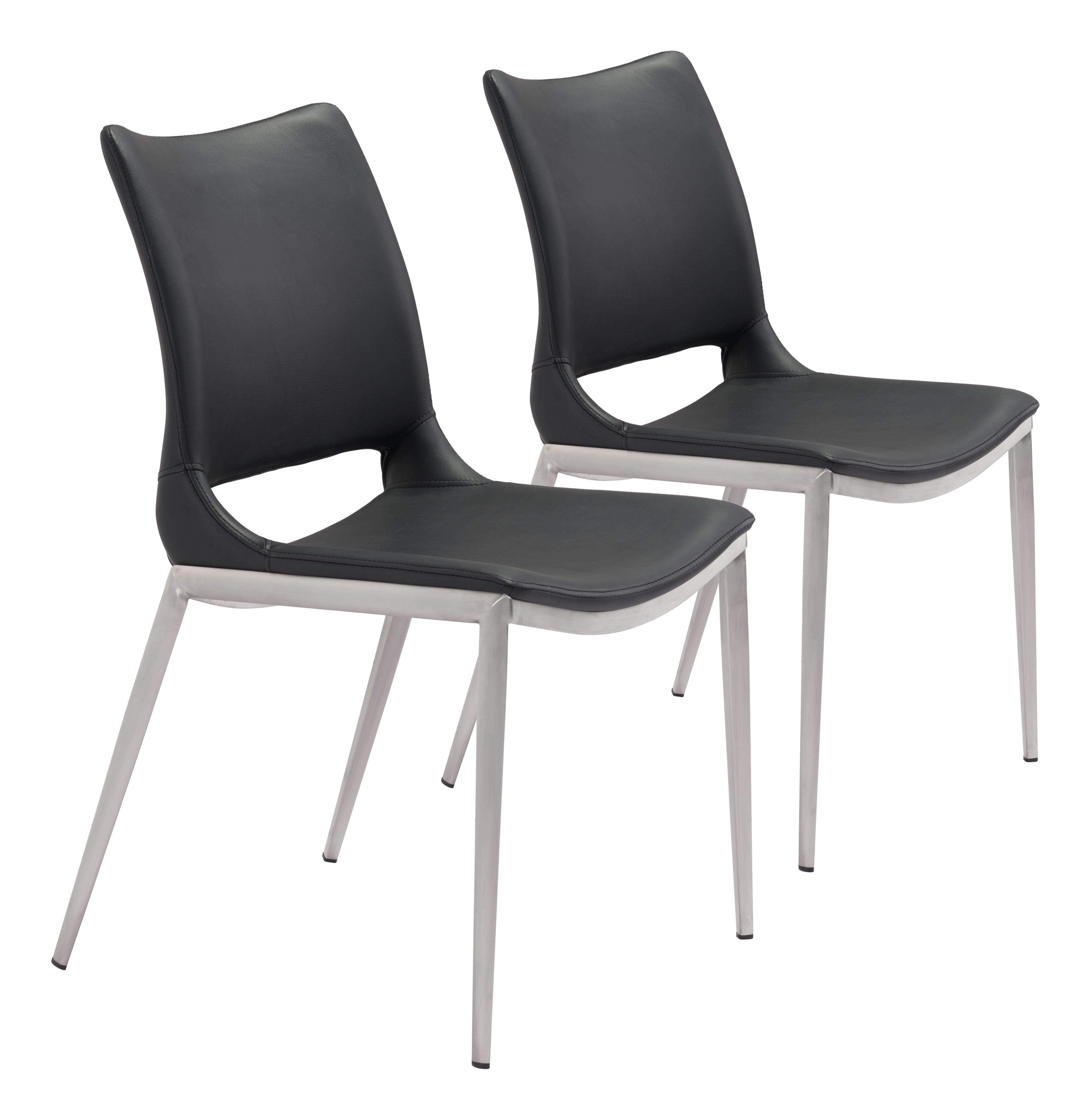 Ace Dining Chair Black & Silver