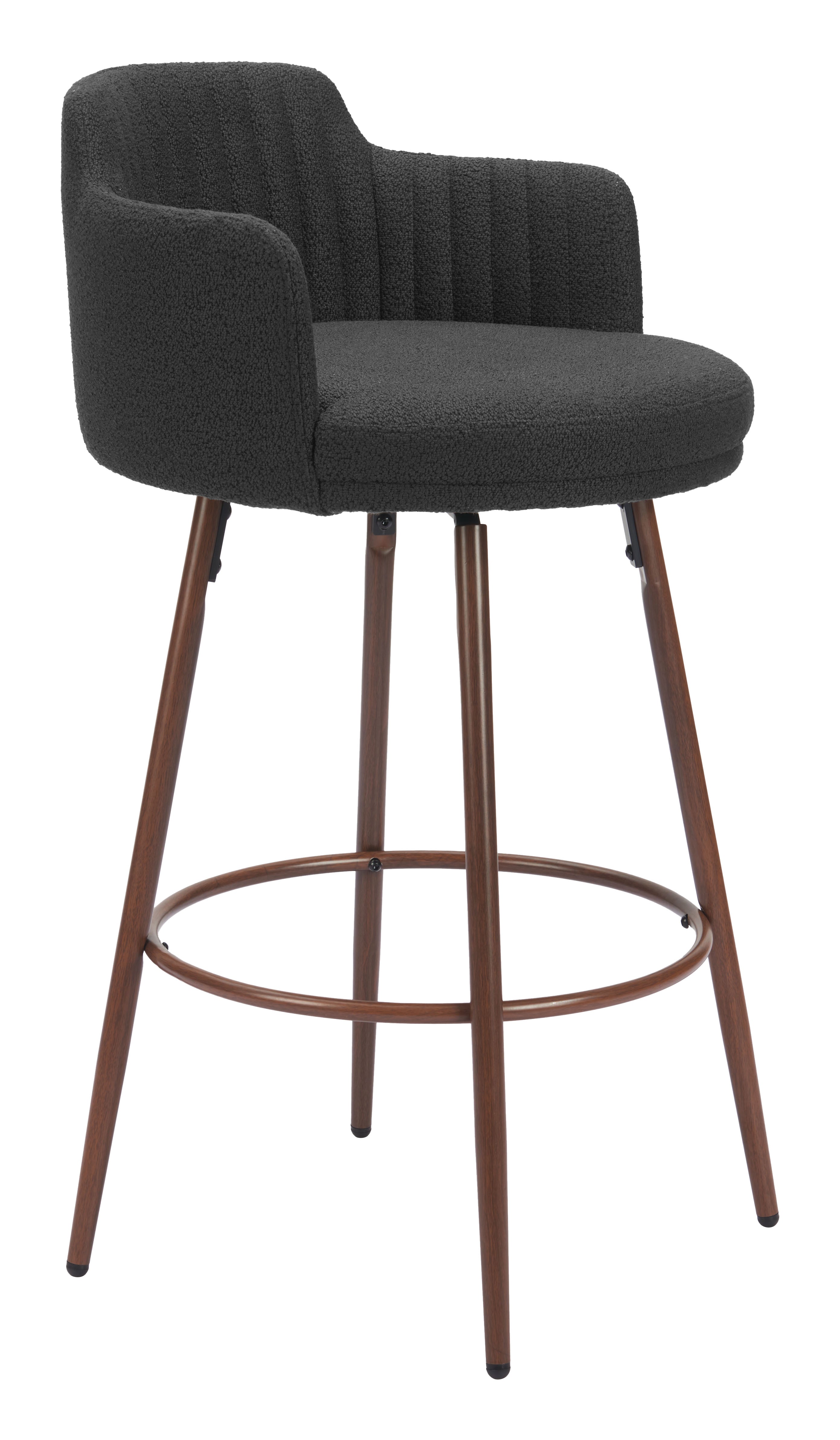 Kono Swivel Barstool Black & Walnut