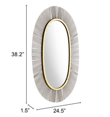 Juju Oval Mirror Black & Gold