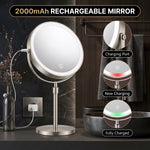 Makeup mirror demonstrating seamless dimming across warm, natural, and cool light