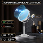 Makeup mirror demonstrating seamless dimming across warm, natural, and cool light