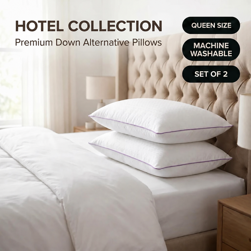 Hotel-Style Down Alternative Pillows, Set of 2 – Standard, Queen & King
