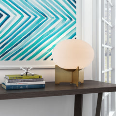 Pearl Table Lamp White & Brass