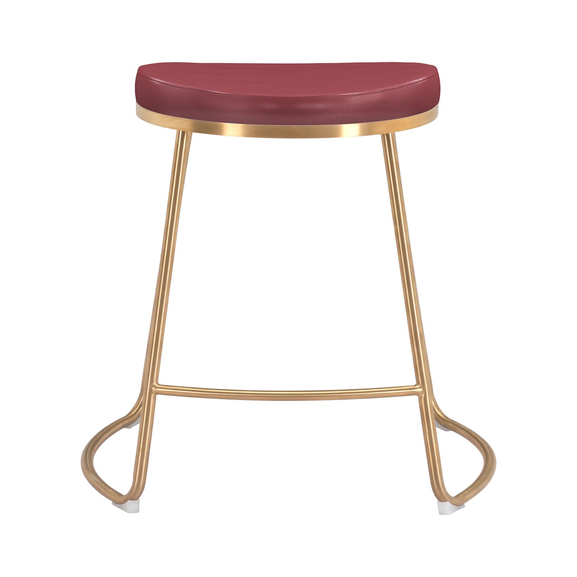 Bree Counter Stool Burgundy & Gold