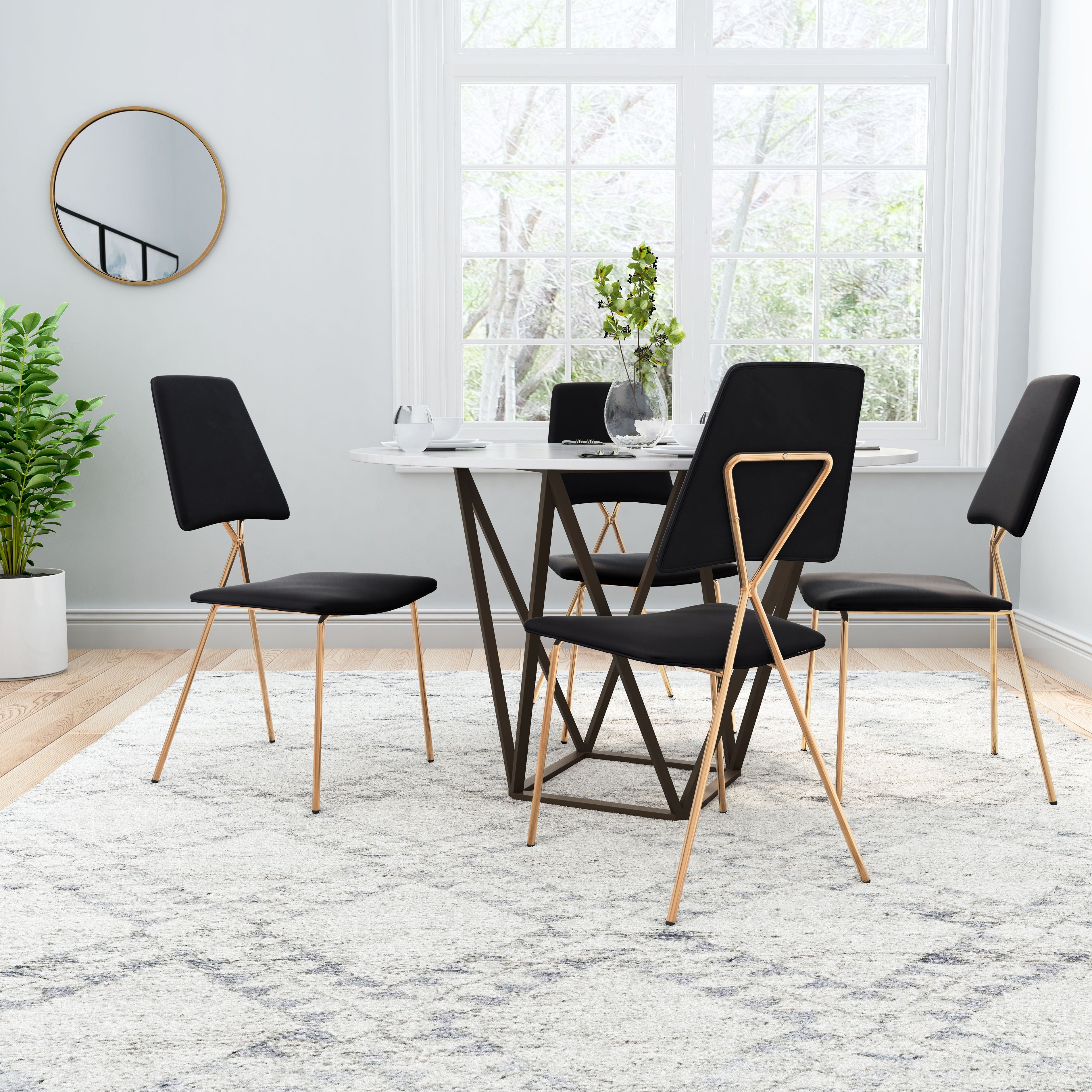 Chloe Dining Chair Black & Gold