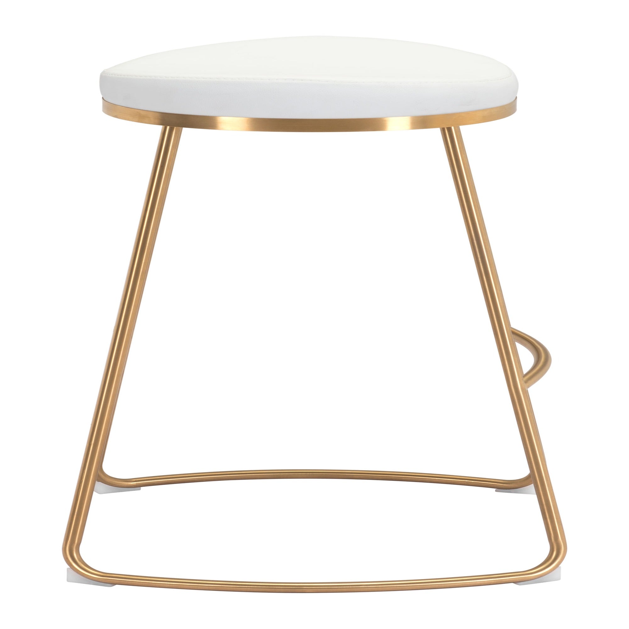 Bree Barstool White & Gold