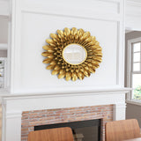 Sunflower Round Mirror Gold